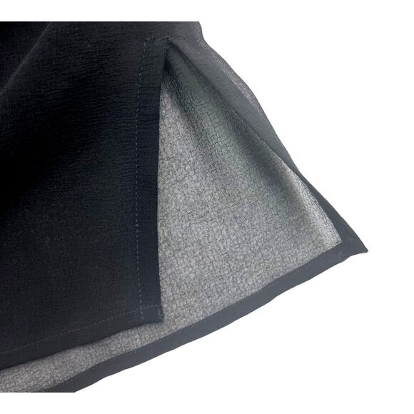 SIZE M Roja Mexican Style Embroidered Black Sheer Peasant Top Folk Art Otomi - Picture 7 of 10